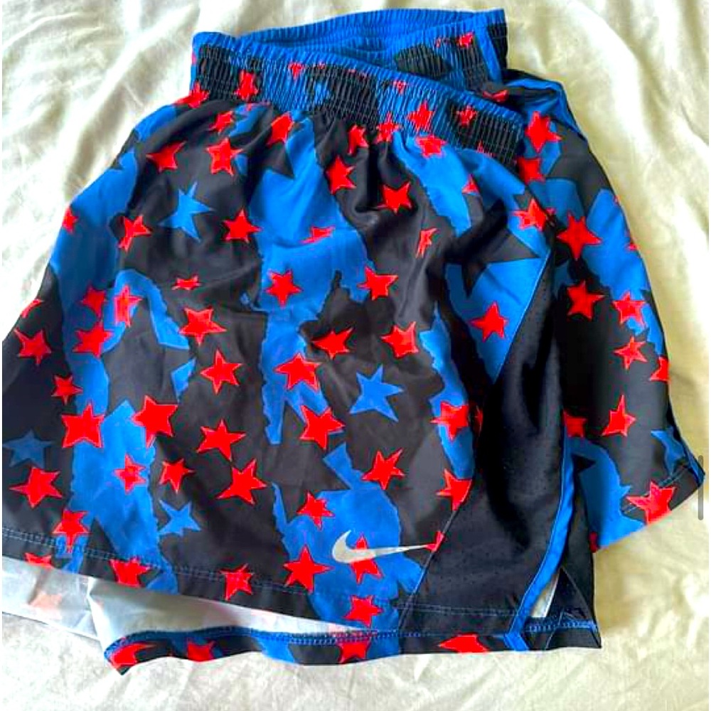 Nike shorts. Red, white and blue